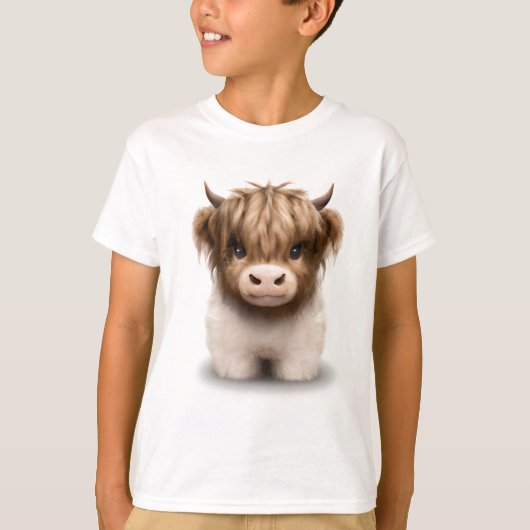 T-shirt Cute Highlands Scottish Cow (Devant)