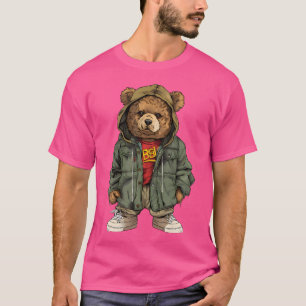 T-shirt Cute Hip-Hop Teddy Bear Streetwear Design
