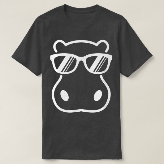T-shirt Cute Hippopotamus porter lunettes de soleil Graphi (Design devant)