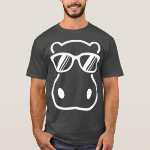 T-shirt Cute Hippopotamus porter lunettes de soleil Graphi