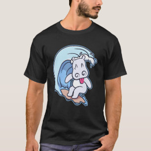 T-shirt Cute Hippopotamus Surf