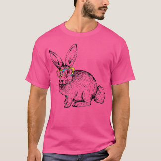 T-shirt Cute Hipster Bunny Tie Dye Glasses Rabbit Lovers E