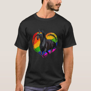 T-shirt Cute Horse Rainbow Heart Animal Gay Lesbian Pride