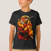 T-shirt Cute Hummingbird Fall Leaves Forest Vibes Autumn A (Devant)