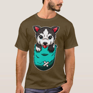 T-shirt Cute Husky Dans Amoureux des chiens De Sac