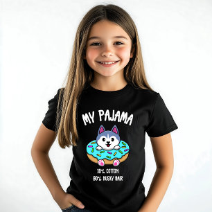T-shirt Cute Husky Pajama Funny Donut Amoureux des chiens