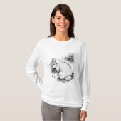 T-shirt 【Cute Husky Puppy Ink Art Long Sleeve T-Shirt】 (Devant entier)