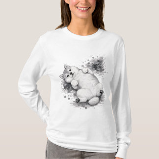 T-shirt 【Cute Husky Puppy Ink Art Long Sleeve T-Shirt】