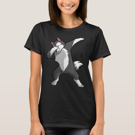 T-shirt Cute Husky Sibérien Pour Hommes Femmes Dabbing Hus (Devant)