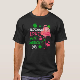 T-shirt Cute I Flocking Love Saint Patrick's Day Leprechau