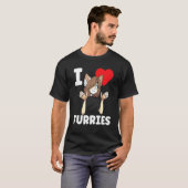 T-shirt Cute I Heart Furries Furry Fandom Amour (Devant entier)
