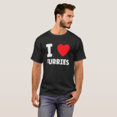 T-shirt Cute I Heart Furries Furry Fandom Amour (Devant entier)