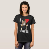 T-shirt Cute I Heart Furries Furry Fandom Love (Devant entier)