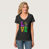 T-shirt Cute I Lote Mardi Gras Boston Terrier Chien Chien (Devant entier)