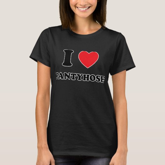 T-shirt Cute I Love Heart Pantyhose (Devant)