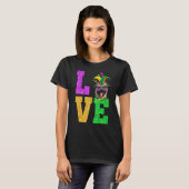 T-shirt Cute I Love Mardi Gras Pug Dog Puppy Lover Premium (Devant entier)