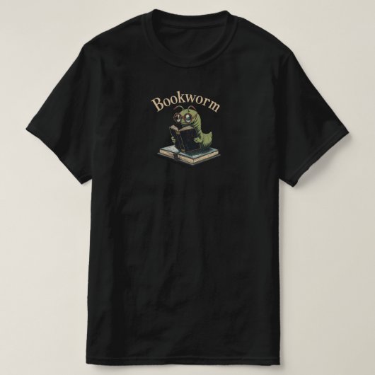 T-shirt Cute Inchworm Reading Tee – Bookworm (Design devant)