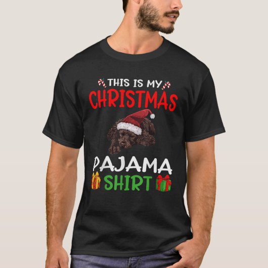 T-shirt Cute Irish Water Spaniel Dog This is my Christmas  (Devant)