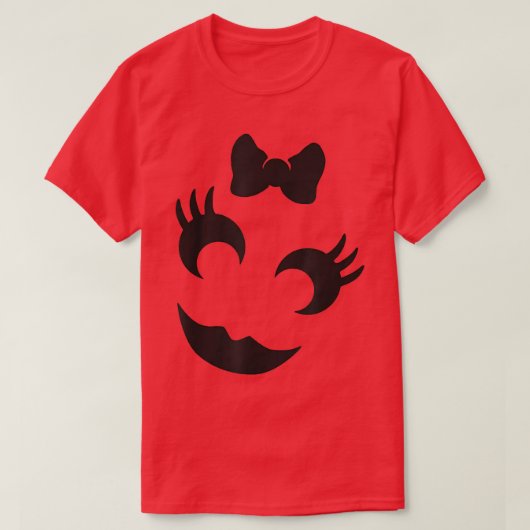 T-shirt Cute Jack O' Lantern Citrouille Clin d'œil Visage (Design devant)