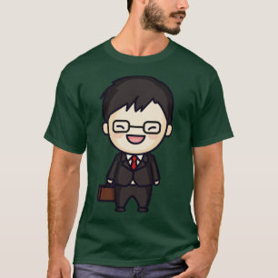 T-shirt Cute Japonais homme d'affaires toon