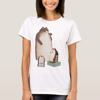 T-shirt Cute Japonaise Chat Famille Kawaii Kokeshi