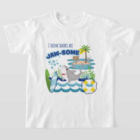 T-shirt Cute Jawsome Surfer Island Requin (Poser)