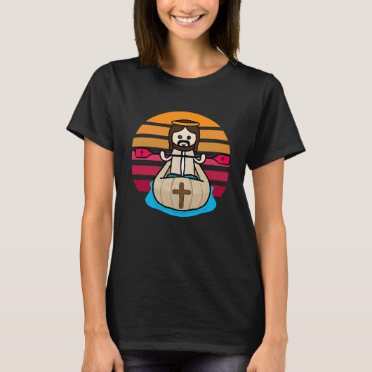 T-shirt Cute Jesus Kayaking 1 (Devant)