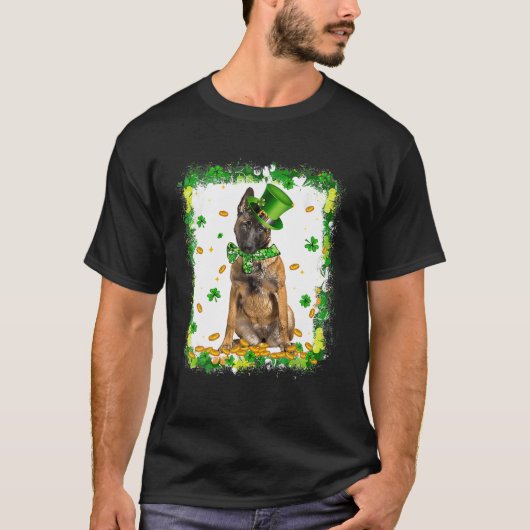 T-shirt Cute Jour de la Saint Patrick de chien Malinois Sh (Devant)