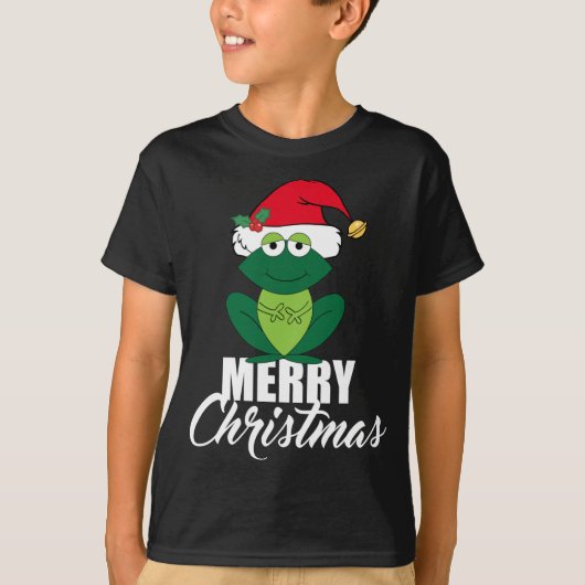 T-shirt Cute Joyeuse Grenouille de Noël (Devant)