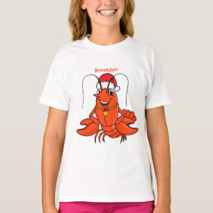 T-shirt Cute joyeux homard portant le dessin du casquette 