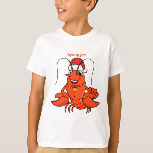 T-shirt Cute joyeux homard portant le dessin du casquette 