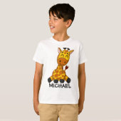 T-shirt Cute Jungle Safari Giraffe Animaux Enfants (Devant entier)