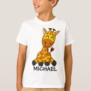 T-shirt Cute Jungle Safari Giraffe Animaux Enfants