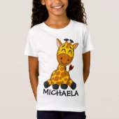 T-Shirt Cute Jungle Safari Giraffe Animaux Enfants (Devant)