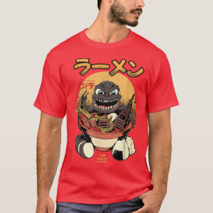 T-shirt Cute Kaiju Monster Manger Ramen nouilles Japon