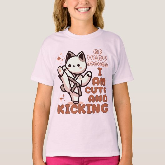 T-shirt Cute Karate Cat (Devant)
