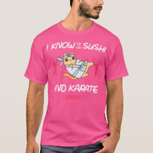 T-shirt Cute Karate Japonaise Chat Sushi Chef Funny Kawaii
