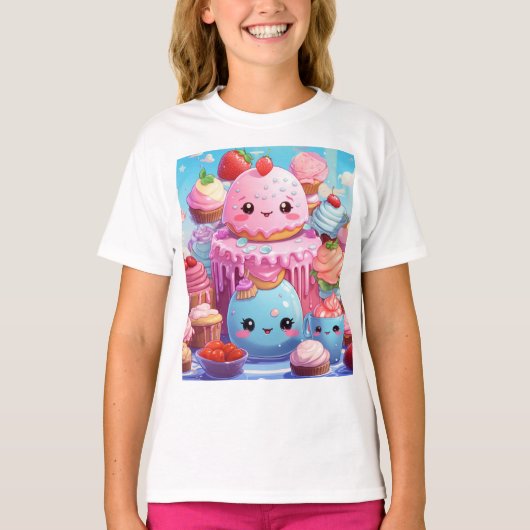 T-shirt Cute Kawaii. (Devant)