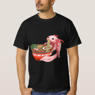 T-shirt Cute Kawaii Anime Axolotl Japonais Ramen nouilles 