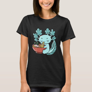 T-shirt Cute Kawaii Anime Axolotl Japonais Ramen nouilles