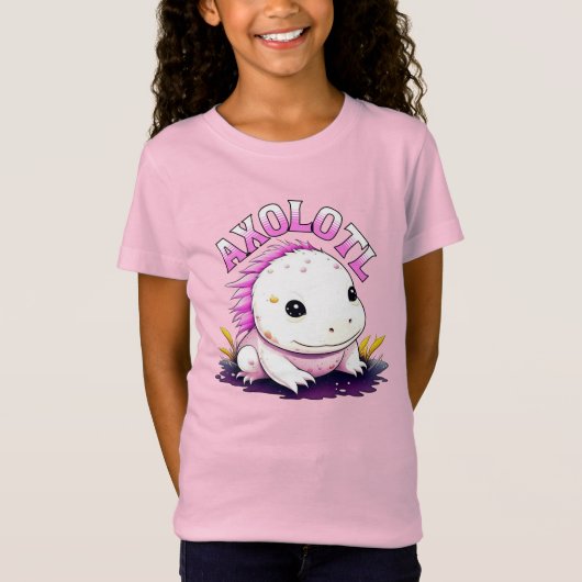 T-Shirt Cute Kawaii Axolotl (Devant)