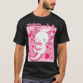 T-shirt Cute Kawaii Axolotl Strawberry Milk Anime japonais (Devant)