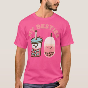 T-shirt Cute Kawaii Bestie Boba Boire Buble Lait Thé Aest