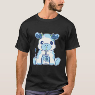 T-shirt Cute Kawaii Blueberry Lait Vache