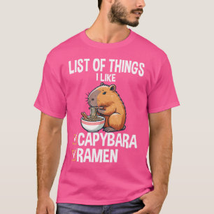 T-shirt Cute Kawaii Capybara Liste Des Choses Que J'Aime R