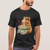 T-shirt Cute Kawaii Capybara Manger Japonais Ramen nouille (Devant)
