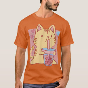 T-shirt Cute Kawaii Chat Boba Tea Bubble Tea Anime Kawaii