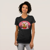 T-shirt Cute Kawaii chat ramen (Devant entier)