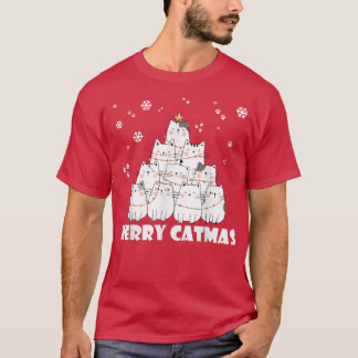 T-shirt Cute Kawaii Chat Tree Joyeux Noël 2022 Propriétair