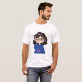 T-shirt Cute Kawaii Chibi Fille Portant Un Casque (Devant entier)